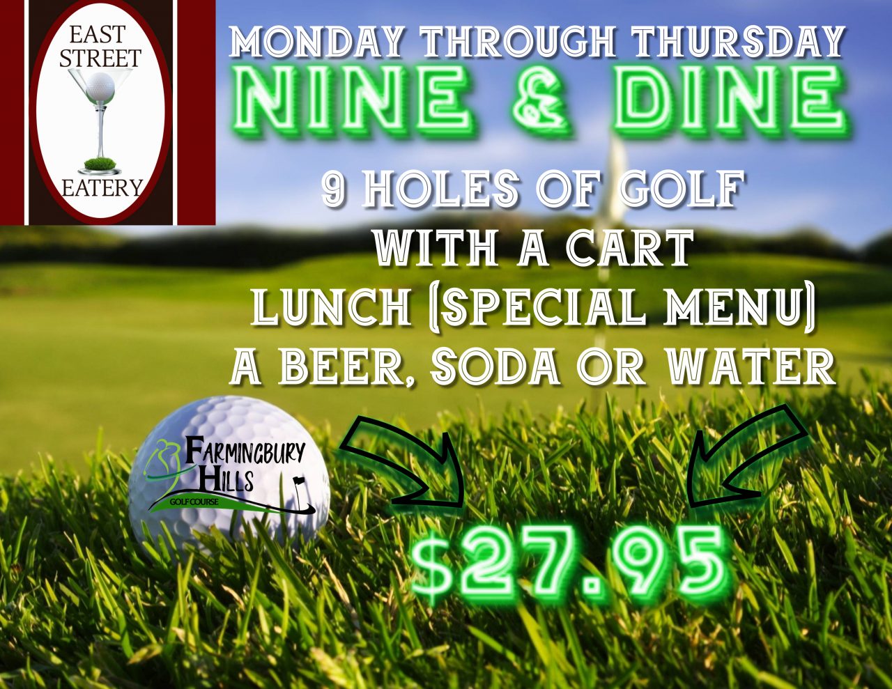 NINE & DINE SPECIAL East Street Eatery NINE & DINE SPECIAL East Street Eatery